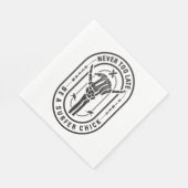 Nooit te laat Skeleton Surfer Chick Ocean Vibes Servet (Hoek)