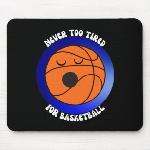 Nooit te moe voor basketbal - zwarte achtergrond muismat