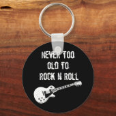 Nooit te oud om N Roll te roteren (donker) Sleutelhanger (Voorkant)