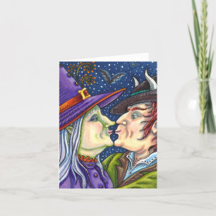 NOOIT TE OUD VOOR ROMANCE, HEKS & WARLOCK Blank Feestdagen Kaart