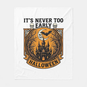Nooit Te Vroeg Halloween Spokenhuis Maan Vleermuis Fleece Deken