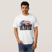 Nooit terug naar Amerikaanse FLag Patriotic T-shirt (Voorkant volledig)