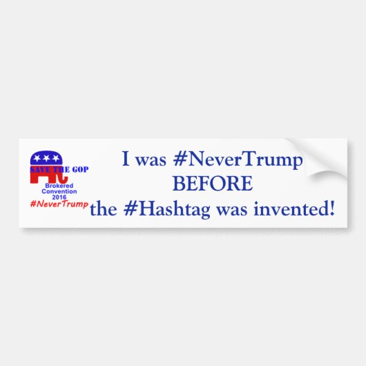 # Nooit Trump Bumpersticker (Voorkant)