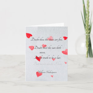 "Nooit twijfelen aan mijn liefde," Shakespeare kaa Kaart