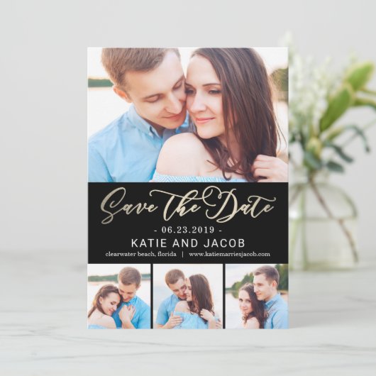 Nooit van EDITABLE KLOR houden Sla de datumkaart o Save The Date (Staand voorkant)