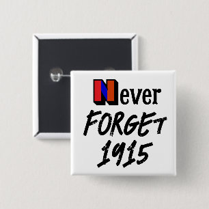 Nooit vergeten 1915 Knop Vierkante Button 5,1 Cm