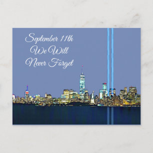 Nooit vergeten 911 11 september Memorabilia Briefkaart