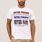 NOOIT VERGETEN, VERGETEN, OPNIEUW STEMMEN VOOR SNE T-SHIRT (Voorkant)