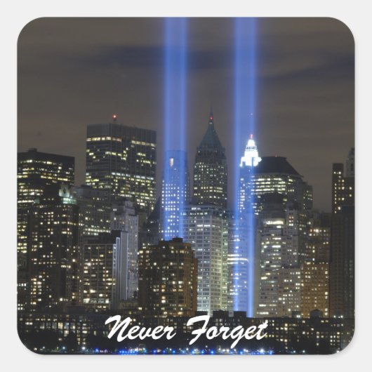 Nooit vergeten vierkante sticker (Voorkant)