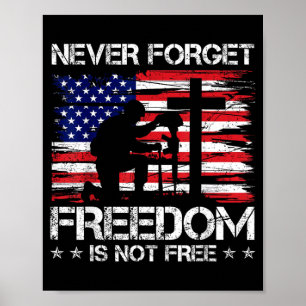 Nooit Vergeten Vrijheid is niet USA Vlag Herdenkin Poster