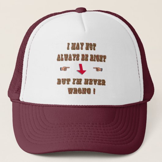 nooit verkeerd trucker pet (Voorkant)