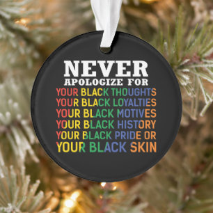 Nooit verontschuldigen Junitetiende Zwarte Pri Ornament