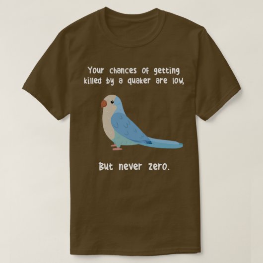 Nooit Zero Quaker Parrot T-shirt (Design voorkant)