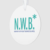 Nooit zonder binoculair middel ornament (voorkant)