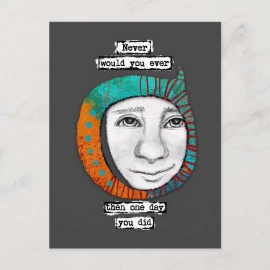 Nooit zou ik ooit Briefkaart hebben (Voorkant)