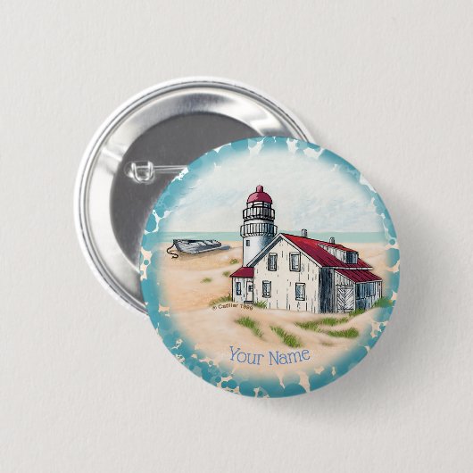 Noon Lighthouse pin Ronde Button 5,7 Cm (Voorkant /achterkant)