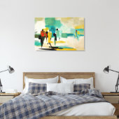 Noontide Vibrance – Abstract Figures Canvas Afdruk (Insitu (Slaapkamer))