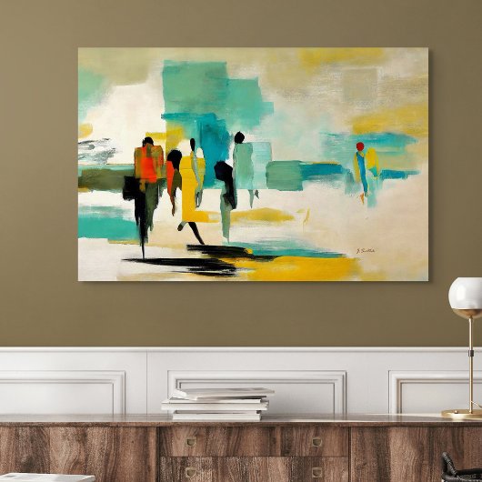 Noontide Vibrance – Abstract Figures Canvas Afdruk