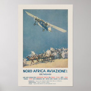 Noord-Africa Aviazione Vintage Poster 1932