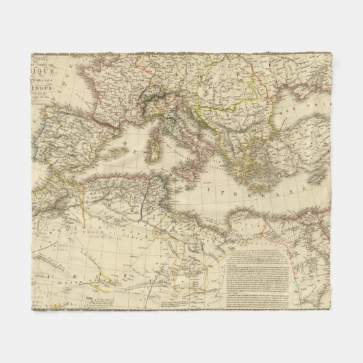 Noord-Afrika, Middellandse-Zeegebied Fleece Deken (Voorkant (Horizontaal))
