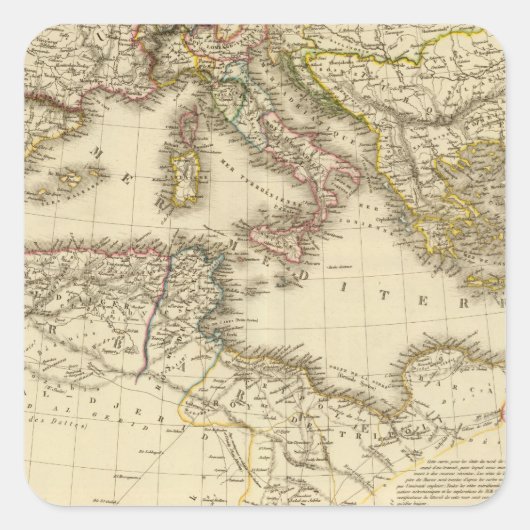 Noord-Afrika, Middellandse-Zeegebied Vierkante Sticker (Voorkant)