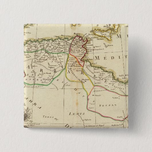 Noord-Afrika Vierkante Button 5,1 Cm (Voorkant)
