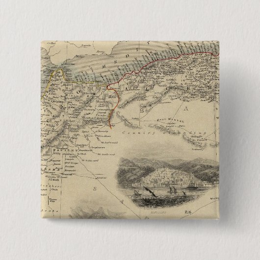 Noord-Afrika Vierkante Button 5,1 Cm (Voorkant)