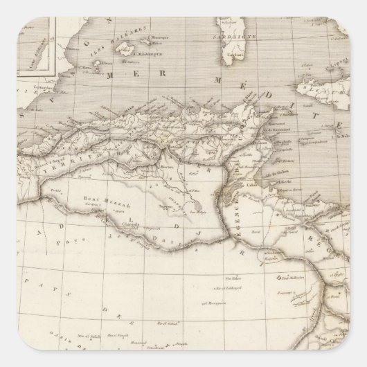 Noord-Afrika Vierkante Sticker (Voorkant)