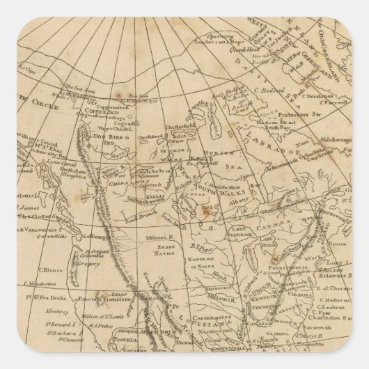 Noord-Amerika 15 Vierkante Sticker (Voorkant)