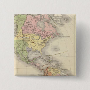 Noord-Amerika 46 Vierkante Button 5,1 Cm