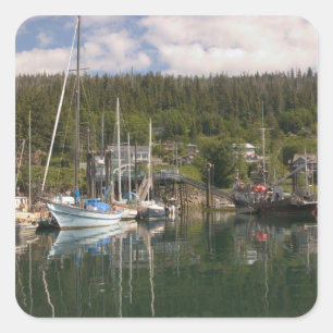 Noord-Amerika, Canada, Queen Charlotte-eilanden, 4 Vierkante Sticker