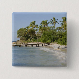 Noord-Amerika, Caraïben, Dominicaanse Republiek. Vierkante Button 5,1 Cm