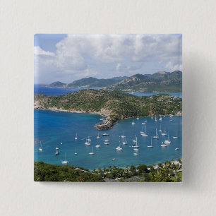 Noord-Amerika, Caribisch gebied, Antigua. Engels Vierkante Button 5,1 Cm