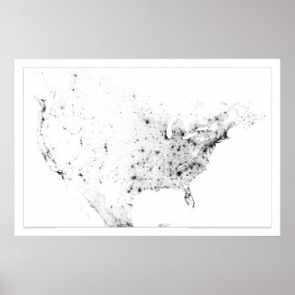 Noord-Amerika Census Dotmap Poster