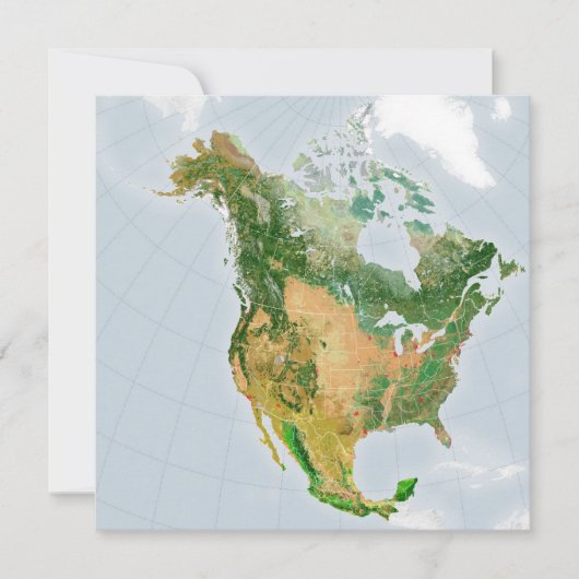 Noord-Amerika door NASA Kaart (Voorkant)