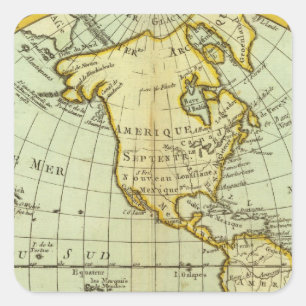 Noord-Amerika en Zuid-Amerika Vierkante Sticker