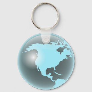Noord-Amerika Glass Wereldbol Sleutelhanger