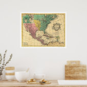 Noord-Amerika Kaart 1763 Poster (Keuken)