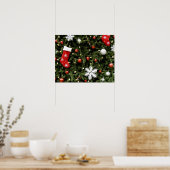 Noord-Amerika. kerstversieringen op boom. 2 Poster (Keuken)