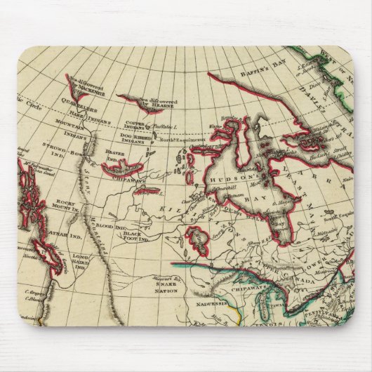 Noord-Amerika met grenzen Muismat (Voorkant)