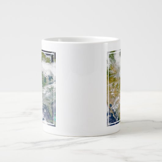 Noord-Amerika met rook zichtbaar op locaties. Extra Grote Beker (Voorkant)