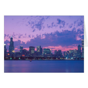 Noord-Amerika, VS, IL. Chicago silhouet bij scheme