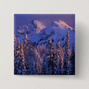 Noord-Amerika, VS, Washington, Mt. Rainier 4 Vierkante Button 5,1 Cm