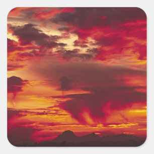 Noord-Amerika, VS, Washington, Seattle. Zonsopgang Vierkante Sticker