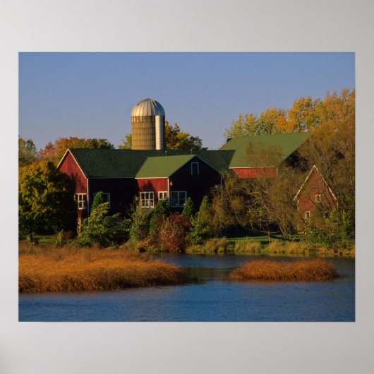 Noord-Amerika, VS, Wisconsin. Red Barn in Poster (Voorkant)