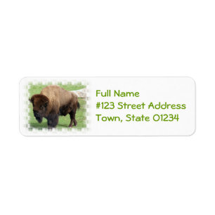 Noord-Amerikaans Bison Return Address Label