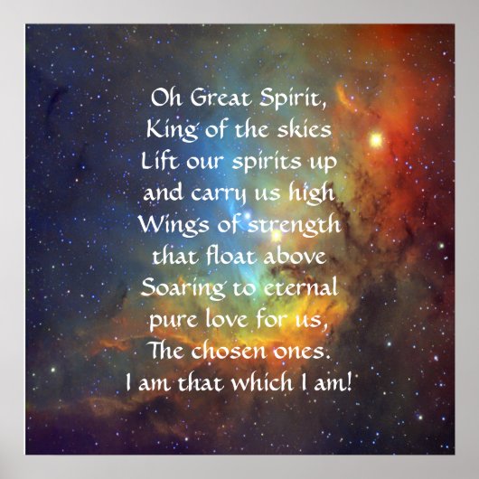 Noord-Amerikaans Indiaas gebed Poster (Voorkant)