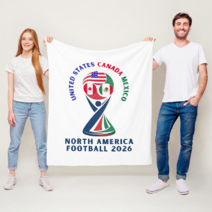 Noord-Amerikaans Voetbal 2026 VS Canada Mexico Fleece Deken
