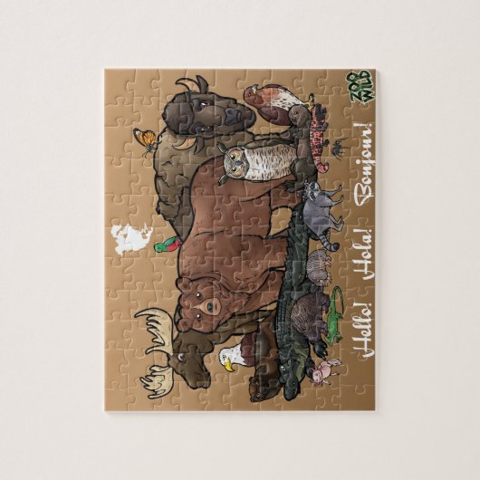 Noord-Amerikaanse dieren - Jigzaag Puzzle Legpuzzel (Verticaal)