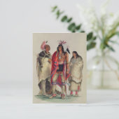 Noord-Amerikaanse Indiërs, c.1832 Briefkaart (Staand voorkant)